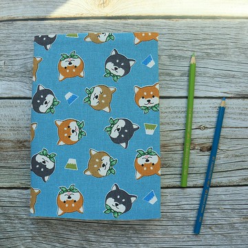 【富士山柴犬】書衣 布書衣 可調式書衣 手工書衣