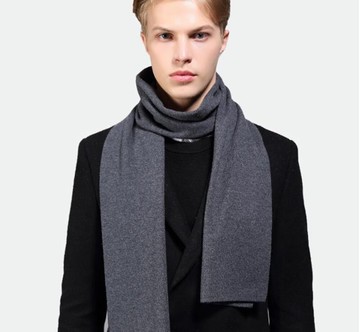 圍脖男  男士圍巾仿羊毛韓版潮年輕人純色百搭簡約學生圍脖長款   瑪麗蘇