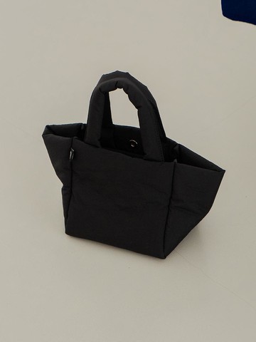 Padded Stain-resistant Nylon Mini Tote Bag [Black]