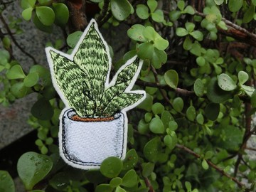觀葉 刺繡別針 /刺繡貼(1個) __ 植物、聖誕禮物、插畫、免運