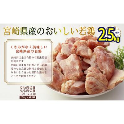 ふるさと納税 美郷町 宮崎県産若鶏もも肉 鶏むね肉 切身 バラ冷凍 小分け 合計2.5kg 10袋