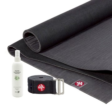 【歲末折扣最後機會】Citisocial獨家組合 (eKOlite Yoga Mat 天然橡膠瑜珈墊 4mm - Charcoal + Yoga Straps Align 8 foot 瑜珈繩 - Thunder)+贈送清潔劑一瓶(味道隨機)