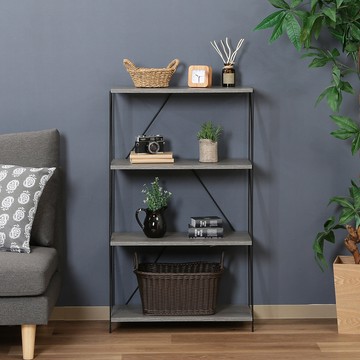 日本 FUJI BOEKI 極簡工業風四層置物收納架-寬60cm-DIY - 淺棕