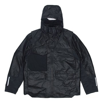 Nike Splicing Loose Windproof hooded padded Jacket Black