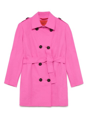 MAX&Co. Kids - belted double-breasted coat - kids - Cotton/Viscose/Polyamide/Polyester - 8 yrs - Pink