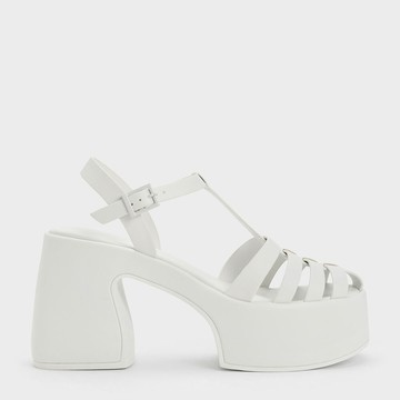 編織厚底楔型涼鞋