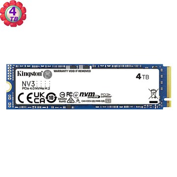 Kingston 4TB NV3 M.2 2280 Nvme PCIE4 SSD SNV3S/4000G 公司貨｜APP賺6%點數回饋