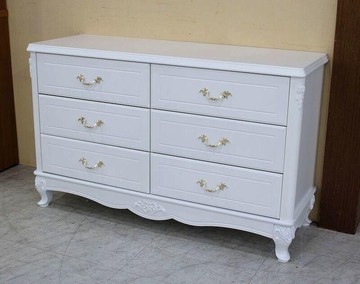 歐風別館奧莉薇白色烤漆歐式六斗櫃大台北地區免運費