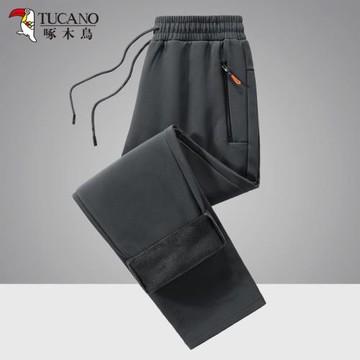 啄木鳥戶外冬季沖鋒褲男加絨加厚防風防水保暖運動褲登山抓絨褲冬