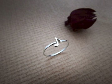 8分音符 | 純銀戒指 細圈戒 尾戒 手作銀飾 情人禮物 生日禮物