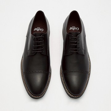 Gullar 女士 經典橫飾德比-素食皮鞋(黑色)