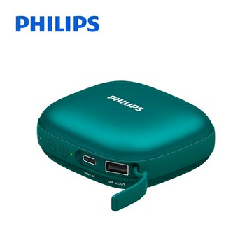 PHILIPS飛利浦  暖手寶行動電源5200mAh DLP2136V-綠色