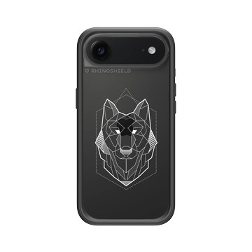 iPhone Air Mod NX -邊框背蓋組合 (相機按鈕) 黑 - Animal Silhouette / 動物剪影 - 幾何-動物系列/狼