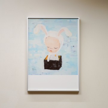 原版海報｜奈良美智 ：Little Bunny in the box - 原木色鋁框