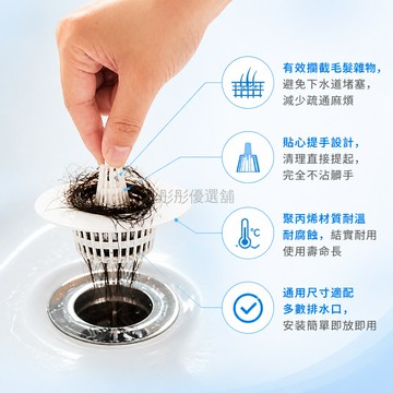 台灣出貨✨ 毛髮過濾網 家用 浴室 地漏 下水道 防堵塞 洗手池 水槽 洗菜盆 多規格包裝