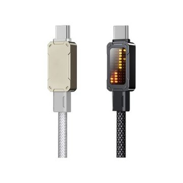 QinD Type-C to Type-C 燈顯示充電線(1.2M)(100W)