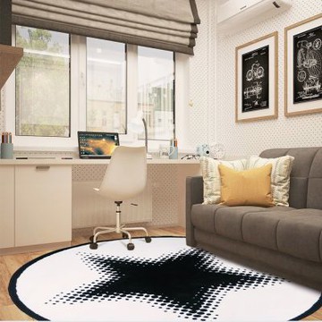 【山德力】德國超細纖維地毯 - 直徑 150cm 星星