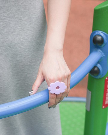 橢圓花 - 雙指戒