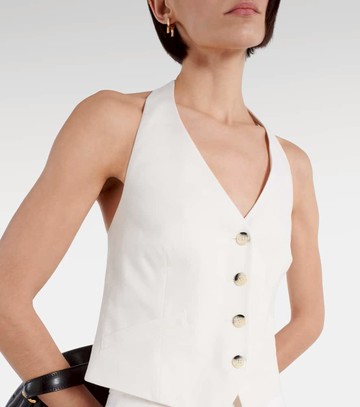 Veronica Beard Arabella halterneck linen-blend vest
