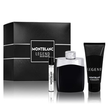 MONTBLANC 萬寶龍 傳奇經典男性淡香水 100ML禮盒(淡香水100ml+隨身瓶7.5ml+沐浴精100ml) 兩款外盒隨機出