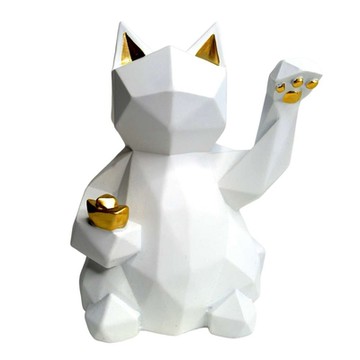 春節開運◉現代藝術白色設計師招財貓(大)喵星人時尚擺飾