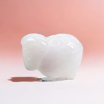 【羊羊得意】白翡翡翠小綿羊 | 天然緬甸玉翡翠A貨 | 送禮