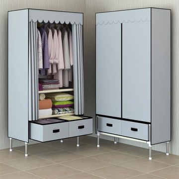 衣櫃 簡易衣櫃現代簡約單人布衣櫃出租房用兒童宿舍收納家用臥室掛衣櫃