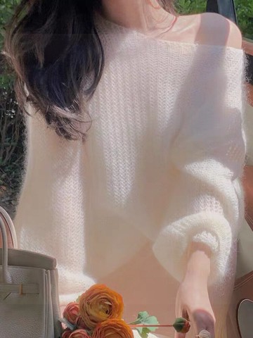 年新款慵懶風毛衣女秋冬外穿上衣設計感小眾馬海毛內搭針織衫