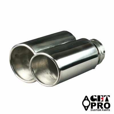 GET-PRO/ゲットプロ マフラーカッター シルバー 2本出し 汎用 GTPAX8402