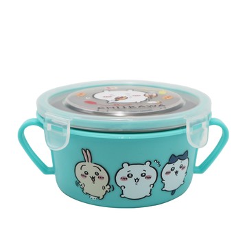 吉伊卡哇-304不鏽鋼雙耳隔熱餐碗-藍-2入