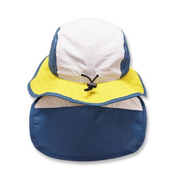 防曬防水抗紫外線童帽-黃藍白