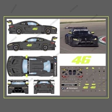 寶馬M4GT3 DTM賽車64車模塗裝水貼叮叮咚咚手工創意車模水貼紙