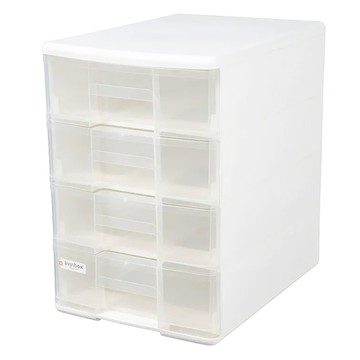 SHUTER 樹德 livinbox 魔法收納力 A4玲瓏盒 半透明視窗設計 向上堆疊設計  白色  1個