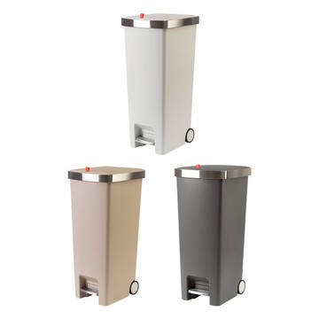 【35L/45L】雙輪可移動 腳踏式垃圾桶 廚房垃圾桶 帶蓋垃圾桶 掀蓋式垃圾桶 日系垃圾筒 回收桶 大容量 緩降