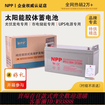 {可刷卡 打統編}NPP太陽能膠體蓄電池12v100ah家用大容量65安電瓶房車路燈ups電梯