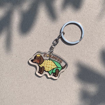 玉米狗  壓克力鑰匙圈