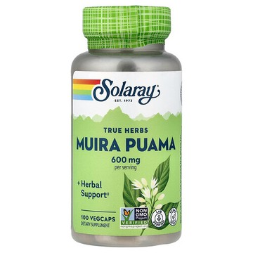 Solaray, 真實草本，巴西榥榥木，600 毫克，100 粒素食膠囊（每粒膠囊 300 毫克）