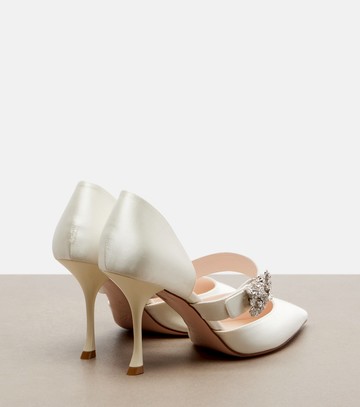 Roger Vivier Mini Bouquet embellished satin pumps