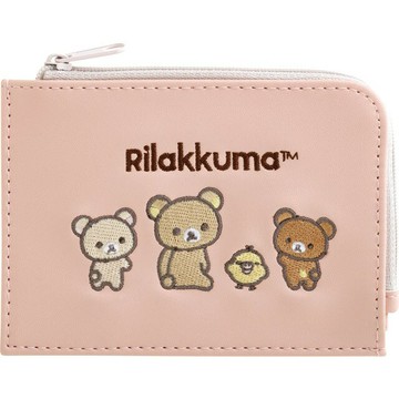小禮堂 拉拉熊 皮質L型票卡零錢包 (粉好友款)