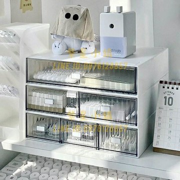 收納盒桌面可疊加組合簡約多格雜物文具整理盒宿舍分格儲物盒【繁星小鎮】