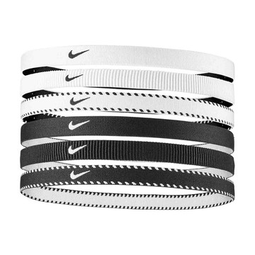 NIKE FLEX CLASSIC 頭帶 6PK 六入裝 運動頭帶 止汗髮帶 簡約 時尚 穩固 矽膠防滑 彈性 N1011927189OS白黑