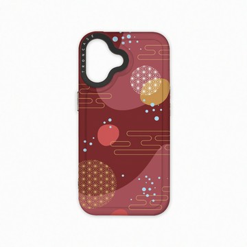 iPhone 16  殼 TRON IPhone 16 日系和風圓點流雲系列 太空殼 透黑款 手機殼