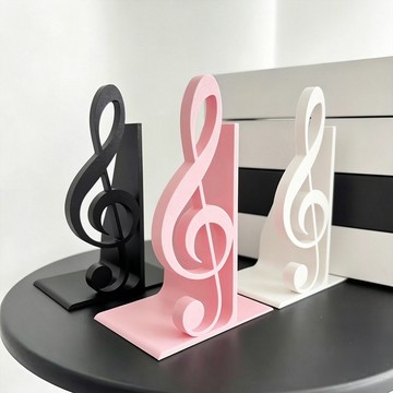 洛陽牡丹 3d列印音譜號書架裝飾書擋現代桌面裝飾擺件