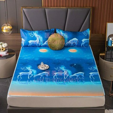 冰絲涼席空調席三件套1.5冰絲席夏季清涼舒適空調涼席床包組【聚寶屋】