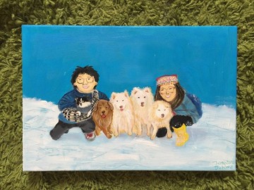 無框畫：【寵物油畫客製】