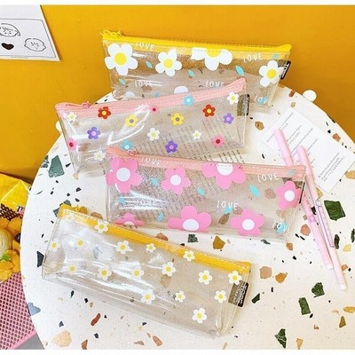韓国 花柄ペンケース クリアポーチ 小物入れ 筆箱 化粧ポーチとしても がま口 おしゃれ 女子 大人 通学 かわいい 透明 入学 小学校 中学校 雑貨 文房具 通販 Lineポイント最大get Lineショッピング