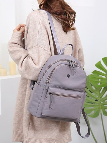 小號輕便女式後背包 雙肩背包防雨牛津布旅游女小布包戶外逛街日常時尚包