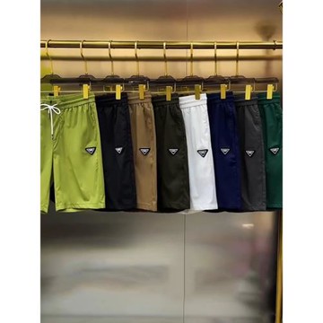 速干三角標短褲男夏季潮牌直筒外穿沙灘褲時尚休閑透氣運動五分褲