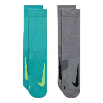 Nike Multiplier Casual Logo Sports Knit Socks Unisex 1 2 Pairs Blue Gray