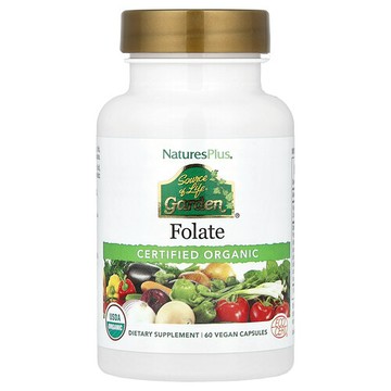 NaturesPlus, Source of Life®，花園，葉酸，60 粒全素膠囊